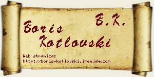 Boris Kotlovski vizit kartica